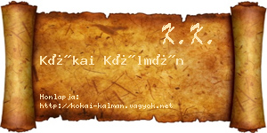 Kókai Kálmán névjegykártya